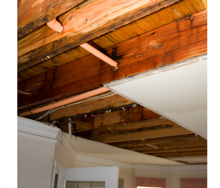 Ceiling demolition due to water damage