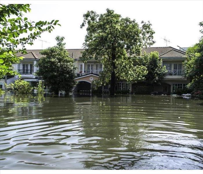 Flooded home with rising water